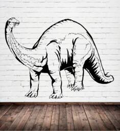 Long Neck Dinosaur Sticker, Vinyl Wall Art Sticker, Transfer, Mural, Stencil, Easy To Apply, Instructions Included, Matt Finish - thumbnail 1