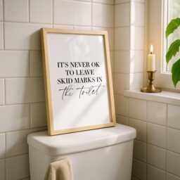 Skid Marks Print - Bathroom Funny Prints Rude Wall Art Decor Home Sign - thumbnail 1