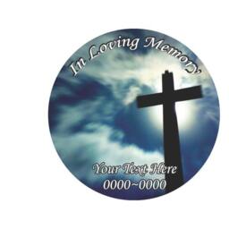 Cross in Loving Memory Full Color Circles 010 Custom Vinyl Wall Decal Or Car Sticker - Ilmfullcolorcircles010Et