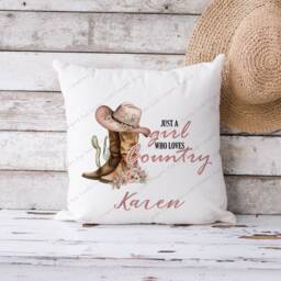 Cowgirl Cushion, Country Girl Pillow, Line Dancing, Music Gift, Gift For Her, Dancing - thumbnail 2