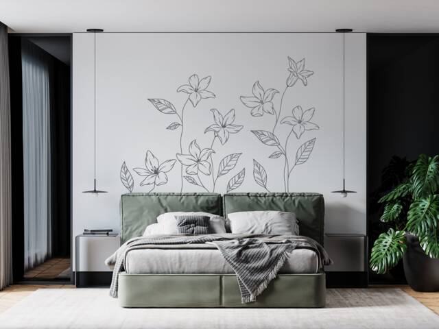 Huge, Lilly Flowers, Lillies, Wall Mural, 170cm X 120cm, Vinyl Art, Decal, Sticker, Removable, Decoration, Decor, Botanical, Plant - image 1