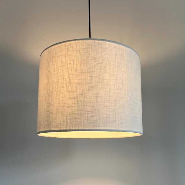 Off White Linen Drum Lampshade Textured Ceiling Light Shade - image 1