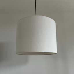 Off White Linen Drum Lampshade Textured Ceiling Light Shade - thumbnail 2