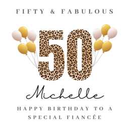 Personalised Fianc??e 50Th Birthday Candle Gift Hamper Card Cards B - thumbnail 4