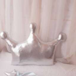 Gold Crown Pillow, Nursery Crown Decor Cushion, Baby Room Decor Pillow, Crown, Gold - thumbnail 2