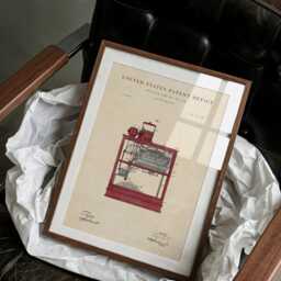 Popcorn Machine Patent Print Hand-Painted Watercolor Cinema Lover Art Print - thumbnail 2