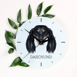 A Clock With A Dachshund Dog. New Collection The Geometric Dog