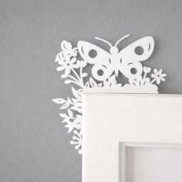 Purple Butterfly & Flower Corner Ornament, Baby Nursery Decor, Door Trim, Lilac Home Gift, Cute Gift For Girl, 1st Birthday - thumbnail 2