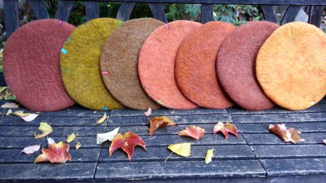 Handfelted Seat Cushion, Uni Coloured - image 1