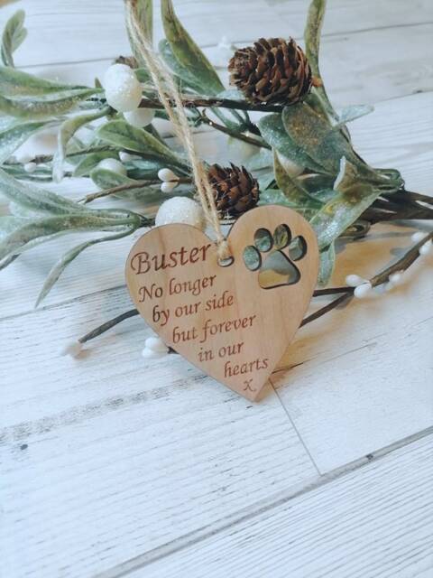 Personalised Pet Dog Memorial Christmas Decoration, Remembrance Bauble - image 1