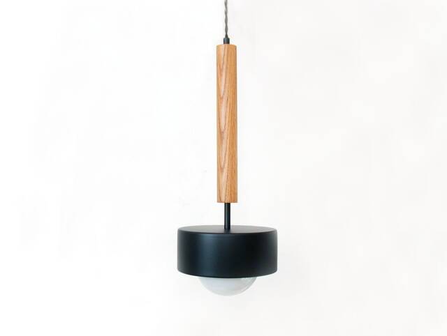 Modern White Oak & Black Pendant Light Bedside Lamp Foyer Gold Lighting Kitchen Island Entry - image 1