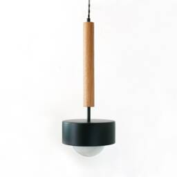 Modern White Oak & Black Pendant Light Bedside Lamp Foyer Gold Lighting Kitchen Island Entry - thumbnail 3