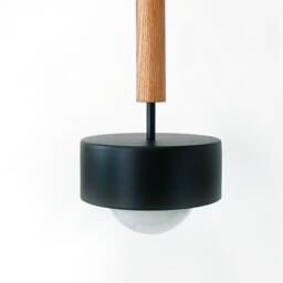 Modern White Oak & Black Pendant Light Bedside Lamp Foyer Gold Lighting Kitchen Island Entry - thumbnail 4