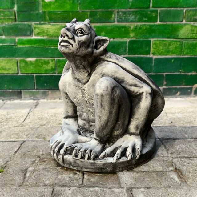 Concrete Gargoyle Statue Climbing From Hatch Stone Mythical Creature Figure Outdoor Gothic Sculpture Garden Ornament Fantasy Yard Decor Gift - image 1