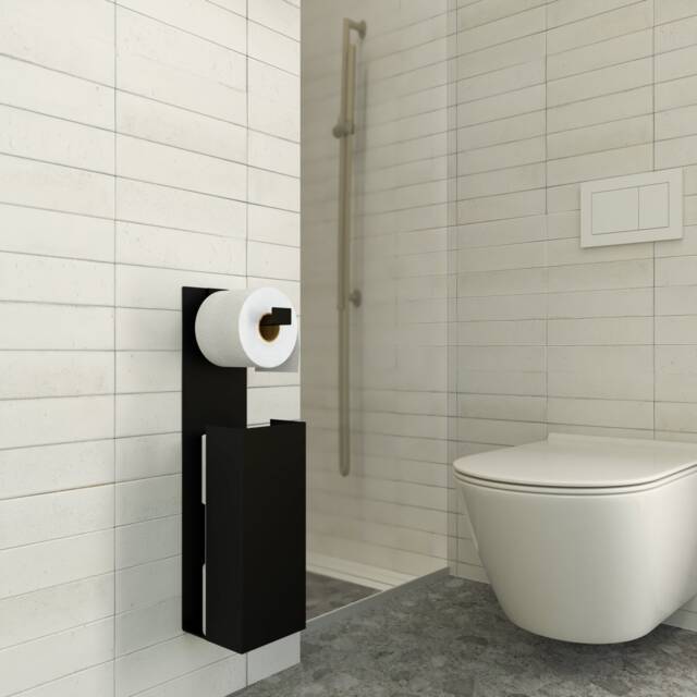 Minimalist Wall Mounted Toilet Paper Holder Magnetic Steel Storage - image 1
