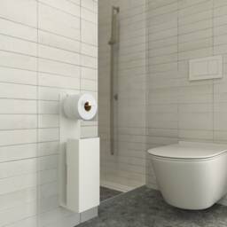 Minimalist Wall Mounted Toilet Paper Holder Magnetic Steel Storage - thumbnail 2