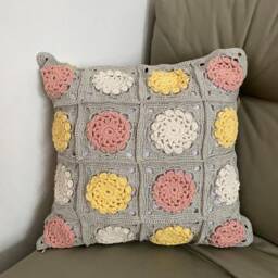 style Crochet Pillow Granny Square New Home Gift - thumbnail 4