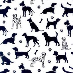 942. Black & White Dog, 100% Cotton Cushion Cover, Various Sizes - thumbnail 2