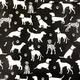 942. Black & White Dog, 100% Cotton Cushion Cover, Various Sizes - thumbnail 3