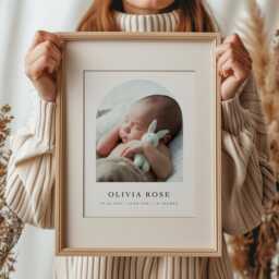 Personalised Baby Photo Arch Print Newborn Keepsake Gift - thumbnail 2