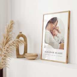 Personalised Baby Photo Arch Print Newborn Keepsake Gift - thumbnail 3