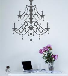 Chandelier Wall Decal Modern - Vinyl Stickers Art Custom Home Decor - thumbnail 1