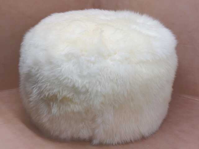 Genuine Hand Made Sheepskin Fluffy Fur Foot Stool, Made in UK - image 1