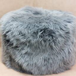 Genuine Hand Made Sheepskin Fluffy Fur Foot Stool, Made in UK - thumbnail 2