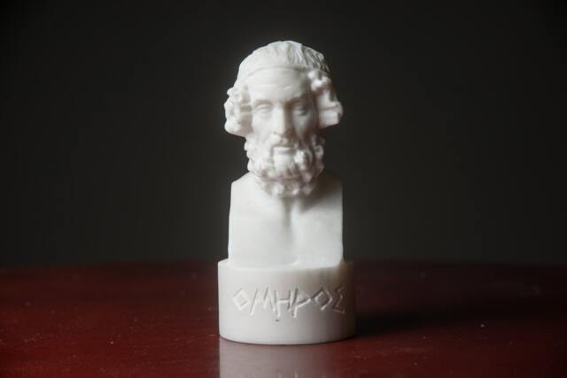 Marble Bust Of Homer Statue Carved Greek Marble Figurine Artist Sculpture - image 1