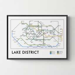 Lake District Tube Map Print, Underground Street Wall Art Gifts - thumbnail 1