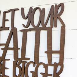 Faith Over Fear Wood Wall Sign Inspirational Home Decor - thumbnail 2