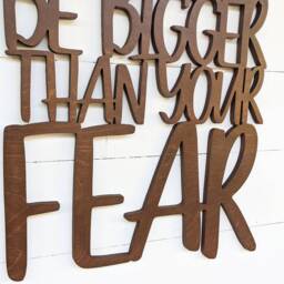 Faith Over Fear Wood Wall Sign Inspirational Home Decor - thumbnail 3