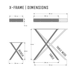 Industrial Steel Table Legs X Frame, Heavy-Duty Metal, Diy For Dining Table, Desk, Coffee Bench - Set Of 2 - thumbnail 1