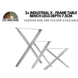 Industrial Steel Table Legs X Frame, Heavy-Duty Metal, Diy For Dining Table, Desk, Coffee Bench - Set Of 2 - thumbnail 2
