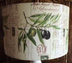 Shabby Chic Lamp Shade Carte Postal Olives Lightshade Fatta Da Mamma Free Gift - thumbnail 1