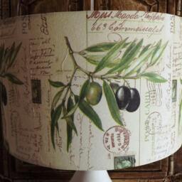 Shabby Chic Lamp Shade Carte Postal Olives Lightshade Fatta Da Mamma Free Gift - thumbnail 2