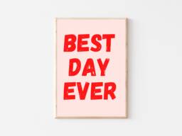 Best Day Ever - Colourful Retro Print Bedroom Nursery Playroom D??cor Inspo Quote - thumbnail 1