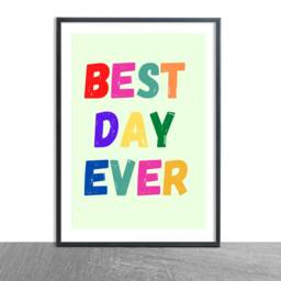 Best Day Ever - Colourful Retro Print Bedroom Nursery Playroom D??cor Inspo Quote - thumbnail 2
