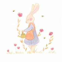 Poster Poster Rabbit Flower, Watercolor Baby Room - thumbnail 3