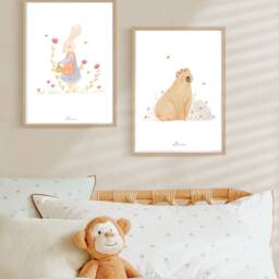 Poster Poster Rabbit Flower, Watercolor Baby Room - thumbnail 2