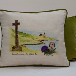 Handmade Cushion Using Our Own Artwork, Backed With Velvet - thumbnail 2
