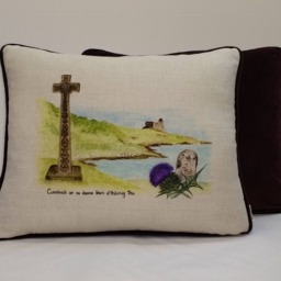 Handmade Cushion Using Our Own Artwork, Backed With Velvet - thumbnail 3