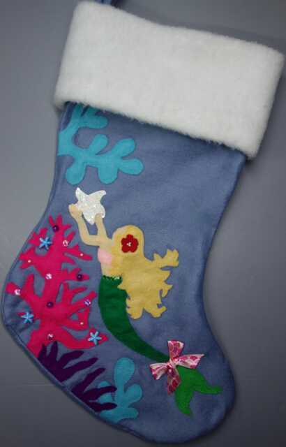 "Mermaid Personalized Christmas Stocking""Sea-Sons Greetings" - image 1