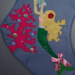 "Mermaid Personalized Christmas Stocking""Sea-Sons Greetings" - thumbnail 3