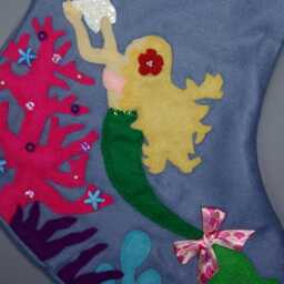 "Mermaid Personalized Christmas Stocking""Sea-Sons Greetings" - thumbnail 2