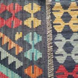 Handmade Afghan Kilim Rug, Multicolour Artisan Persian Turkish Flatweave, Natural Wool, 155x102 cm - thumbnail 3