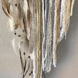Rustic Feather Dream Catcher Flower Wall Hanging Bohemian Decor Wedding Nursery - thumbnail 4