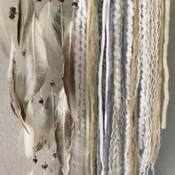 Rustic Feather Dream Catcher Flower Wall Hanging Bohemian Decor Wedding Nursery - thumbnail 3