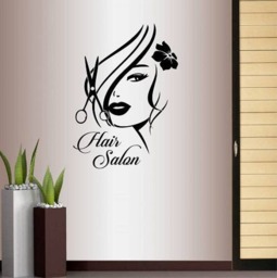 In-Style Decals Wall Vinyl Decal Home Decor Art Sticker Hair Salon Logo Girl With Stylish Scissors Haircut Dresser Design 1754 - thumbnail 1