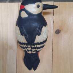 Ceramic Sculpture Of A Great Spotted Woodpecker - thumbnail 2